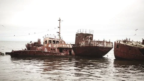Old Abandoned Ships 스톡 동영상 82221165