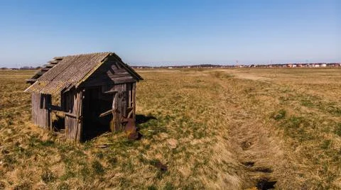 Old, abandoned, small house Stock Photos