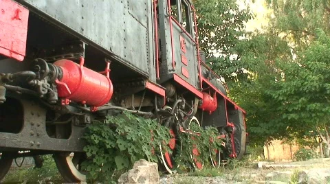 Old abandoned steam train 2 Stock Footage 492387