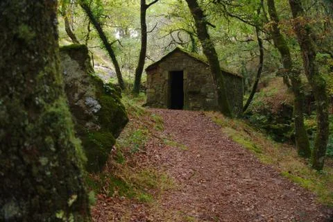 Old abandoned stone mill Stock Photos