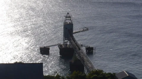 Old abandoned sugar cargo pier Stock Footage 33006341