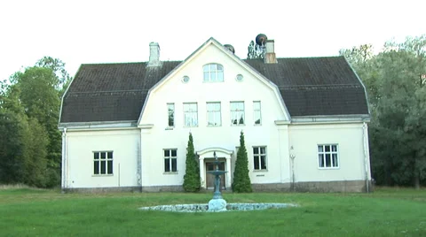 Old Abandoned Swedish House Stock Footage 34302386