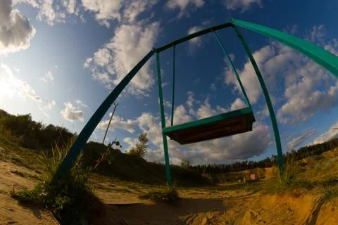 Old abandoned swing Stock Photos