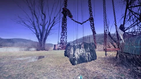 Old Abandoned Swing Wind and Fog 4K Stock Footage 302217880