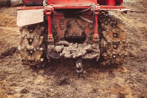 Old abandoned tractor Stock Photos