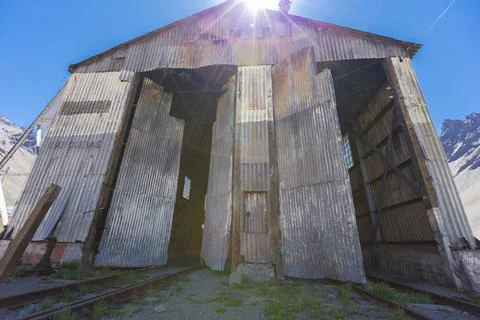 Old abandoned train station, border with Argentina and Chile Stock Photos