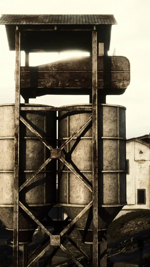 Old abandoned Welsh Coal Mine Pit Gear Stock Footage 303898221