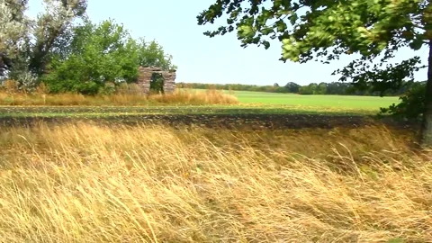 Old abandoned workshop building in the field Stock Footage 140612815