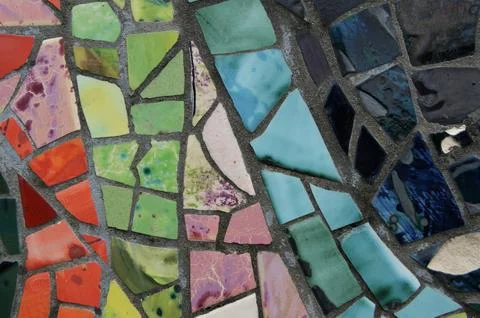 Old abstract ceramic mosaic. Stock Photos