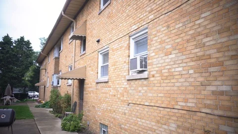Old AC in the window, conditioner Stock Footage 96088371