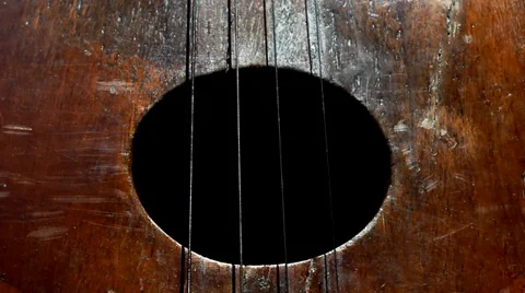 Old acoustic guitar, Strings Stock Footage 38281505