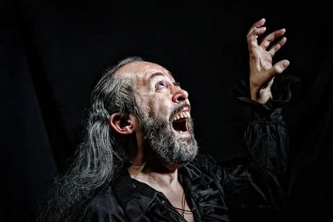An old actor during a theatrical performance Stock Photos