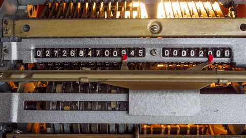 The Old Adding Machine is Calculating Stock Footage 157906706