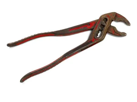 Old adjustable spanner with clipping path Stock Photos