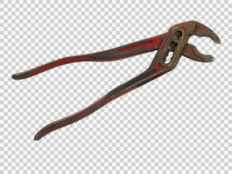 Old adjustable spanner with clipping path Stock Photos