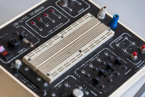 Old advanced breadboard Foto stock