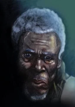 Old African Man Stock Illustration