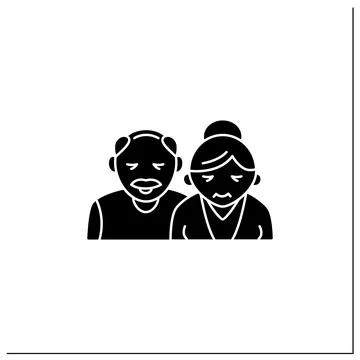Old age glyph icon Stock Illustration