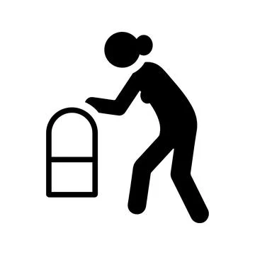 Old age icon walking with cane. Stock Illustration