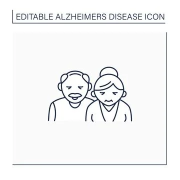 Old age line icon Illustrazione stock
