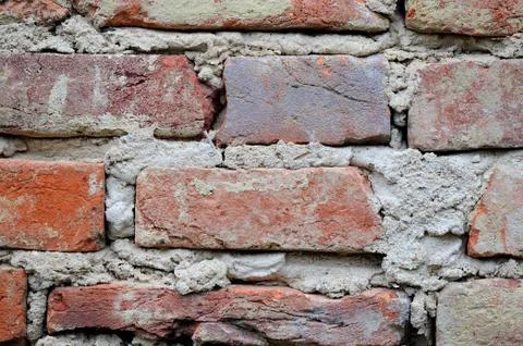 Old aged brick wall in horizontal structure Stock Photos