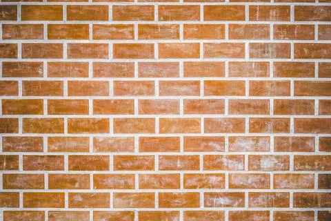 Old aged scratch mark, orange stone wall brick pattern textured for buildin.. Stock Photos