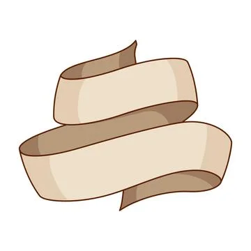 Old aged scroll ribbon. Decorative paper swirl banner. Stock Illustration
