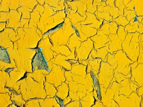 Old aged yellow painted surface.background. Stock Photos