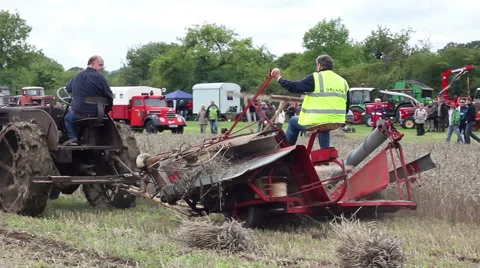 Old agricultural machine is presented Stock Footage 47580521