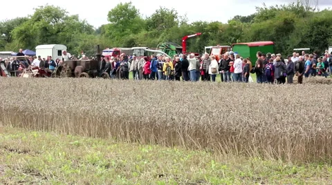 Old agricultural machine is presented Stock Footage 47580834