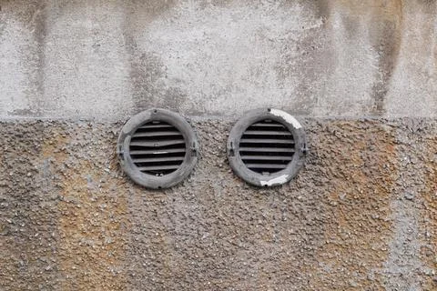 Old Air vent rusty wall of the house Stock Photos