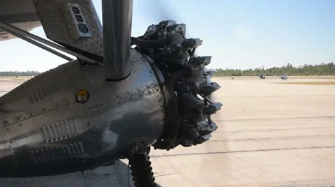 Old airplane engine Stock Footage 47095837