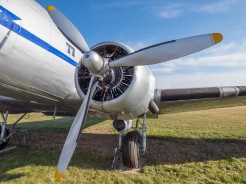 Old airplane engine Stock Photos