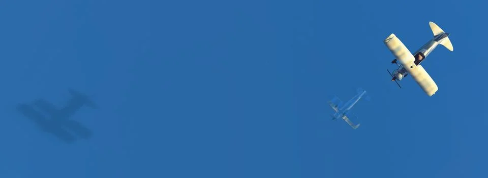 Old airplane in the sky Stock Illustration