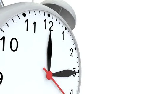 Old alarm clock grey on a white background Stock Illustration