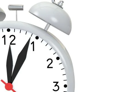 Old alarm clock grey on a white background Stock Illustration