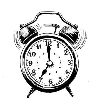 Old alarm clock Stock Illustration