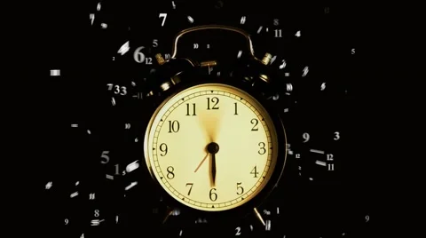 Old alarm clock. Time lapse. Hours and minutes fly away Stock Footage 48887449
