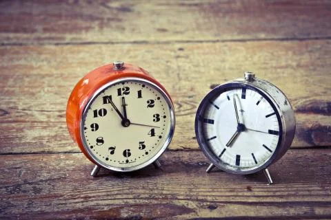Old alarm clocks Stock Photos