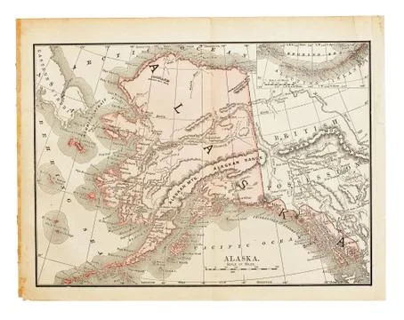 Old alaska map Stock Photos