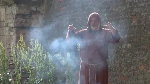 Old Alchemy Scientist Sorcerer Stock Footage 141204094