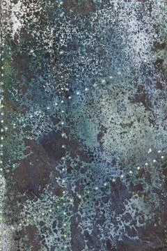 Old aluminum panel with rust and rivets. Stock Photos