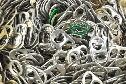 Old aluminum ring pulls Stock Photos
