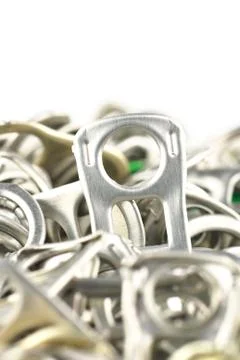 Old aluminum ring pulls Stock Photos