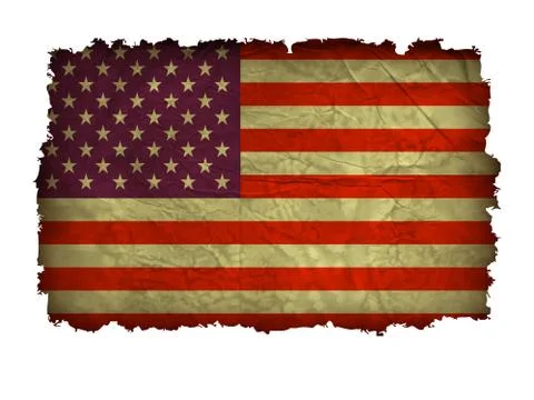 Old American flag Stock Illustration