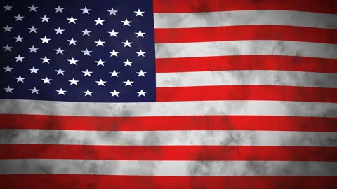 Old American flag is slowly developing in the wind. Stock Footage 108681690