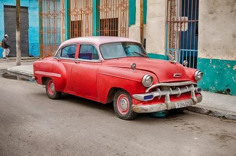 Old American Iron On The Streets Of Regla Stock Photos