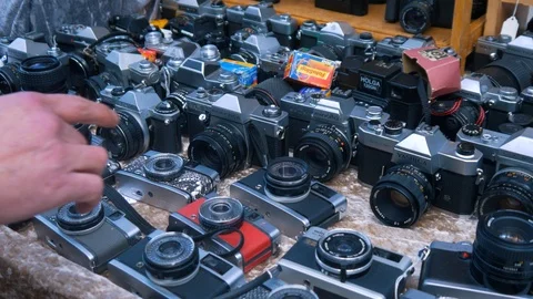 Old Analog Cameras Stock Footage 104597144