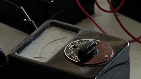 An Old Analog Multimeter at the Workshop of a Prison. Close Up. Video stock 201644063