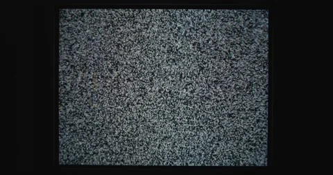 Old analog TV screen broadcasting white noise Stockbeeldmateriaal 201587257
